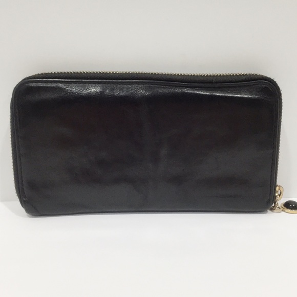 Bvlgari black smooth leather embossed logo zip wallet - Picture 3 of 11